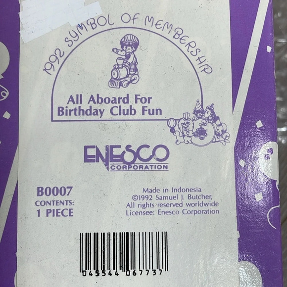 Precious Moments 1992 All Aboard For Birthday Club Fun Birthday Club - Picture 9 of 10